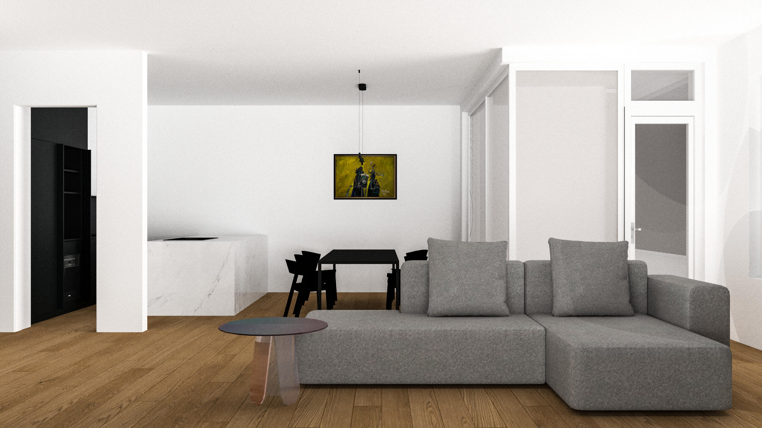 3D visualization for yoga room in Meditation facility