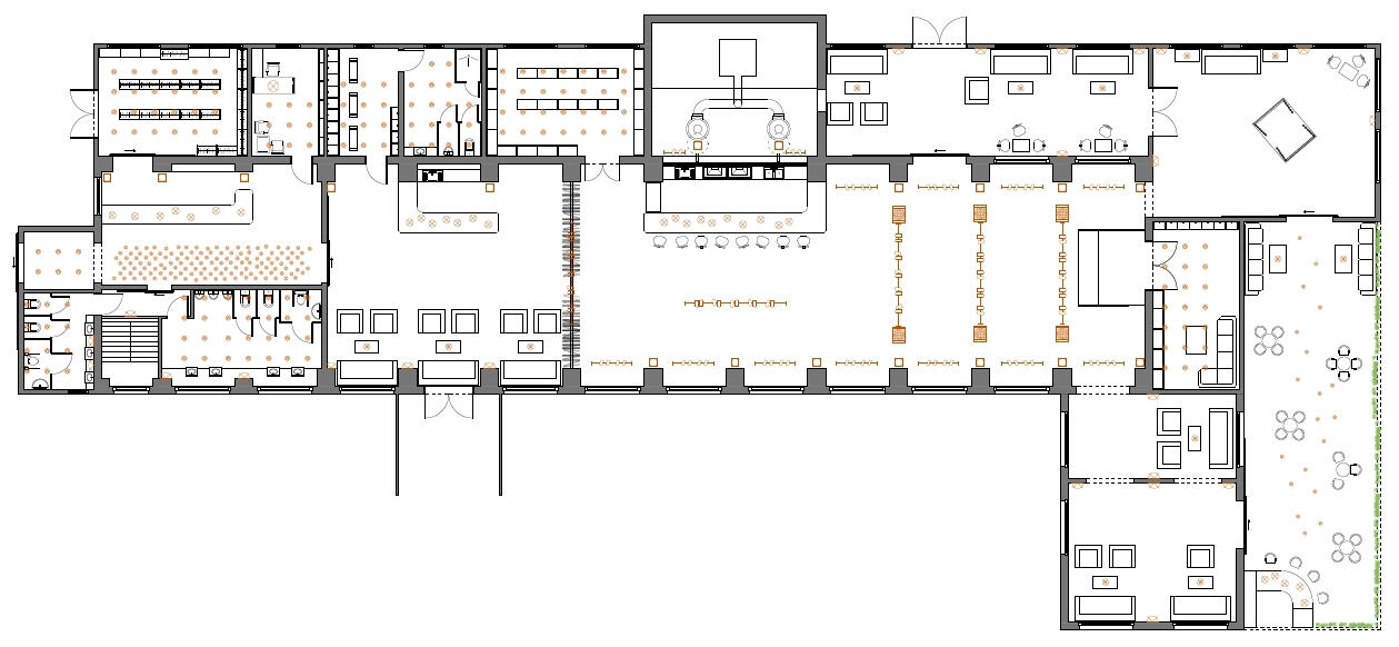 Floor plan with lights