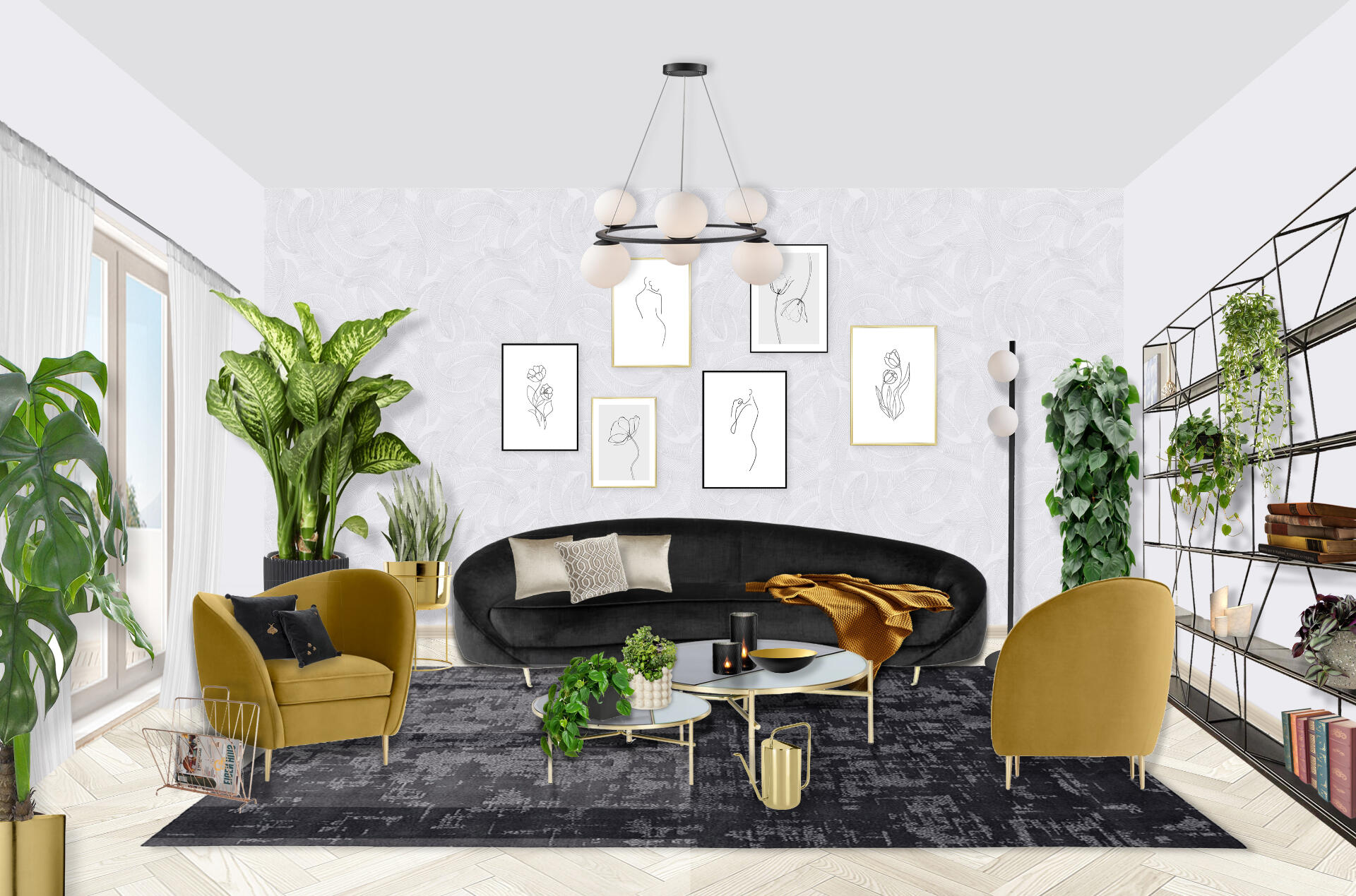 collage of an interior design