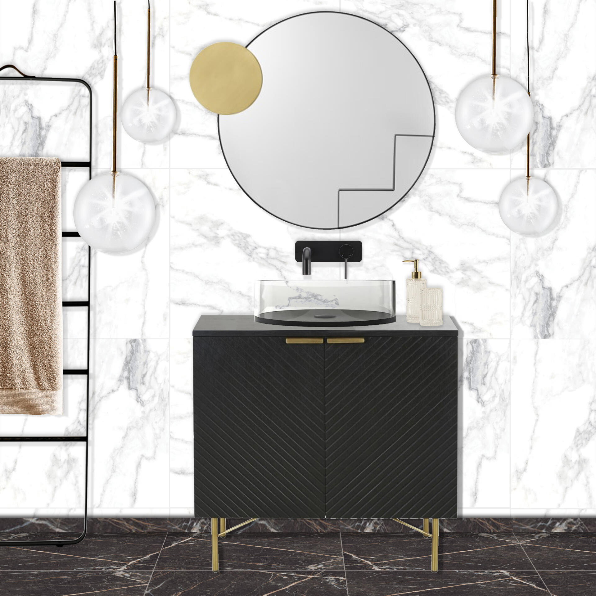 collage of an interior design