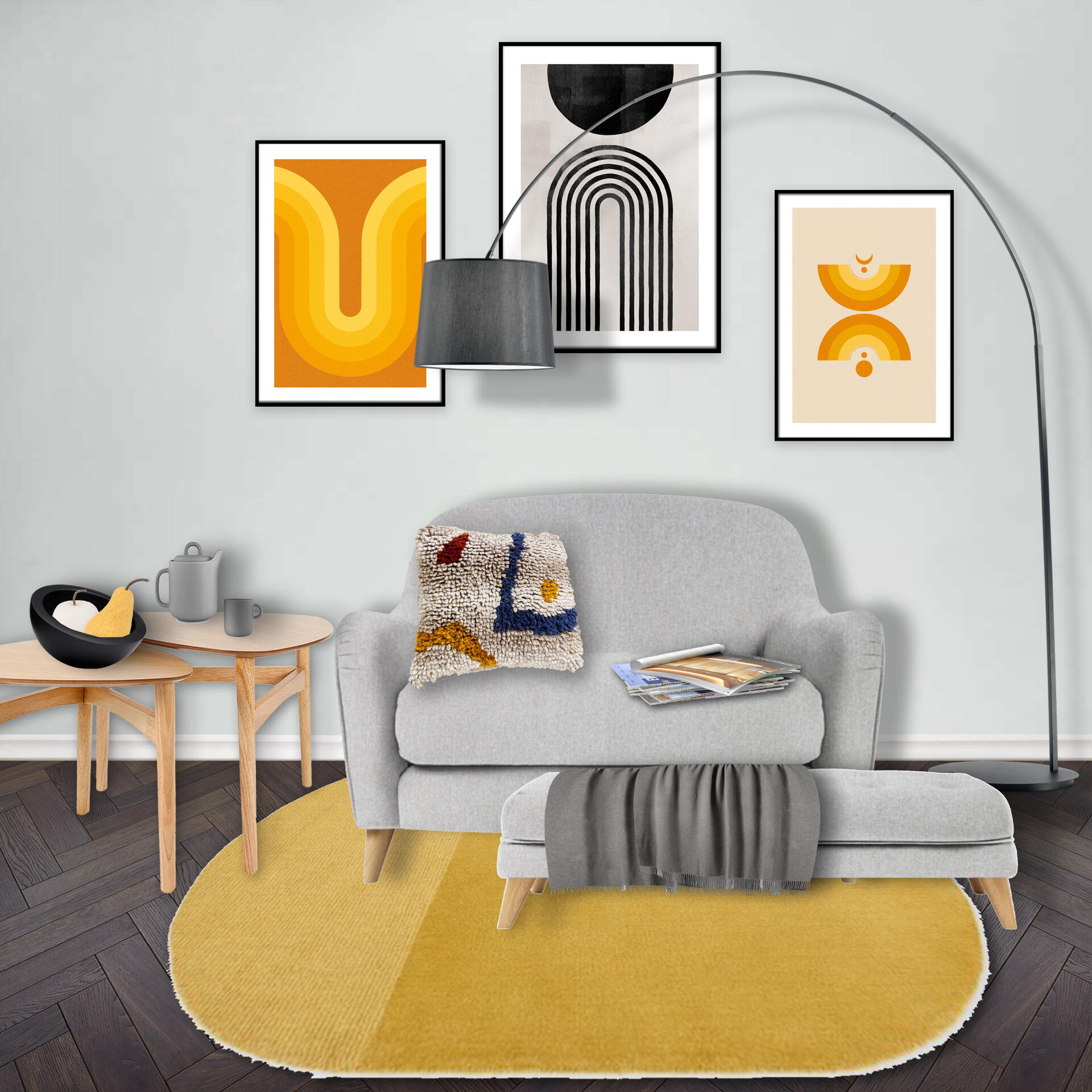 collage of an interior design