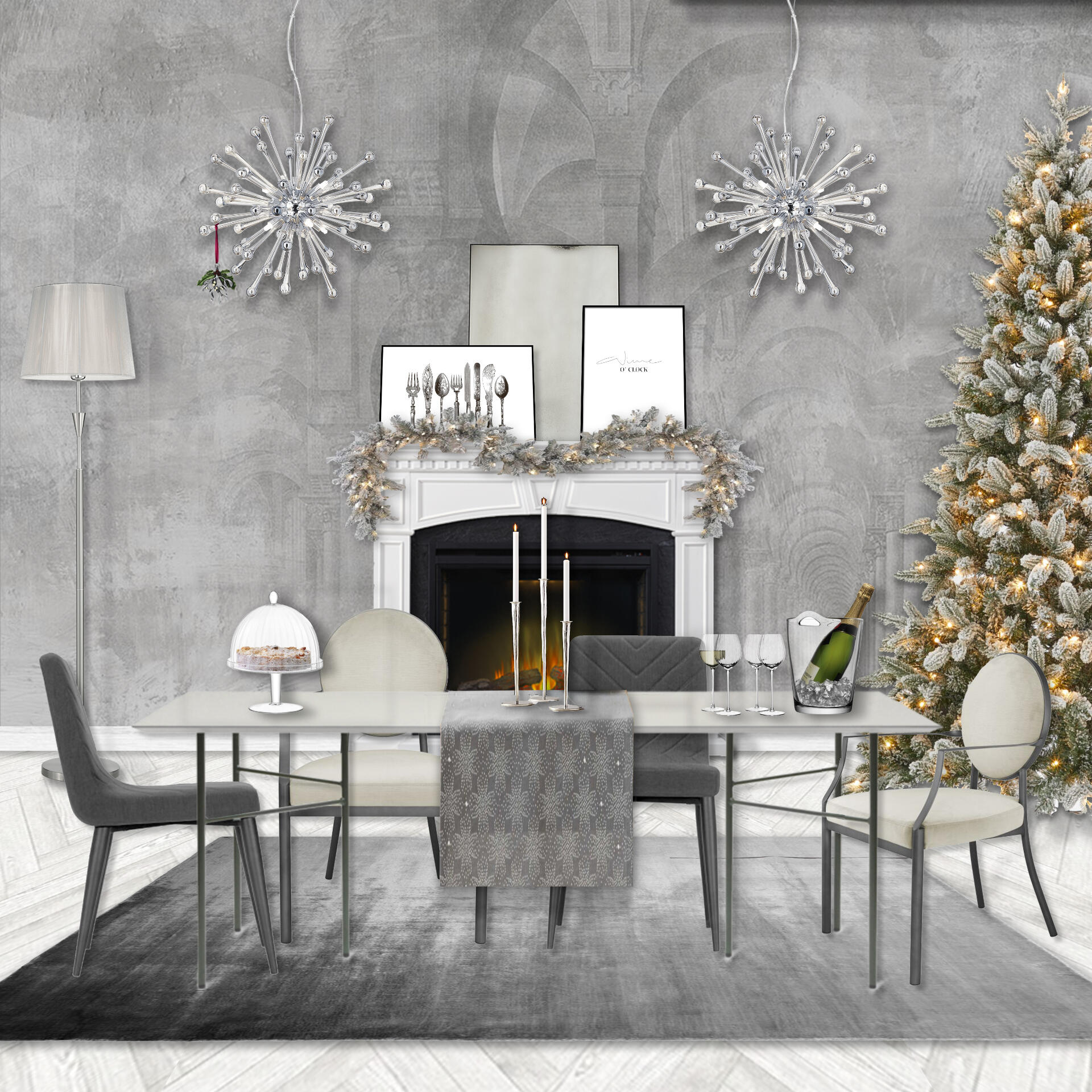 collage of an interior design