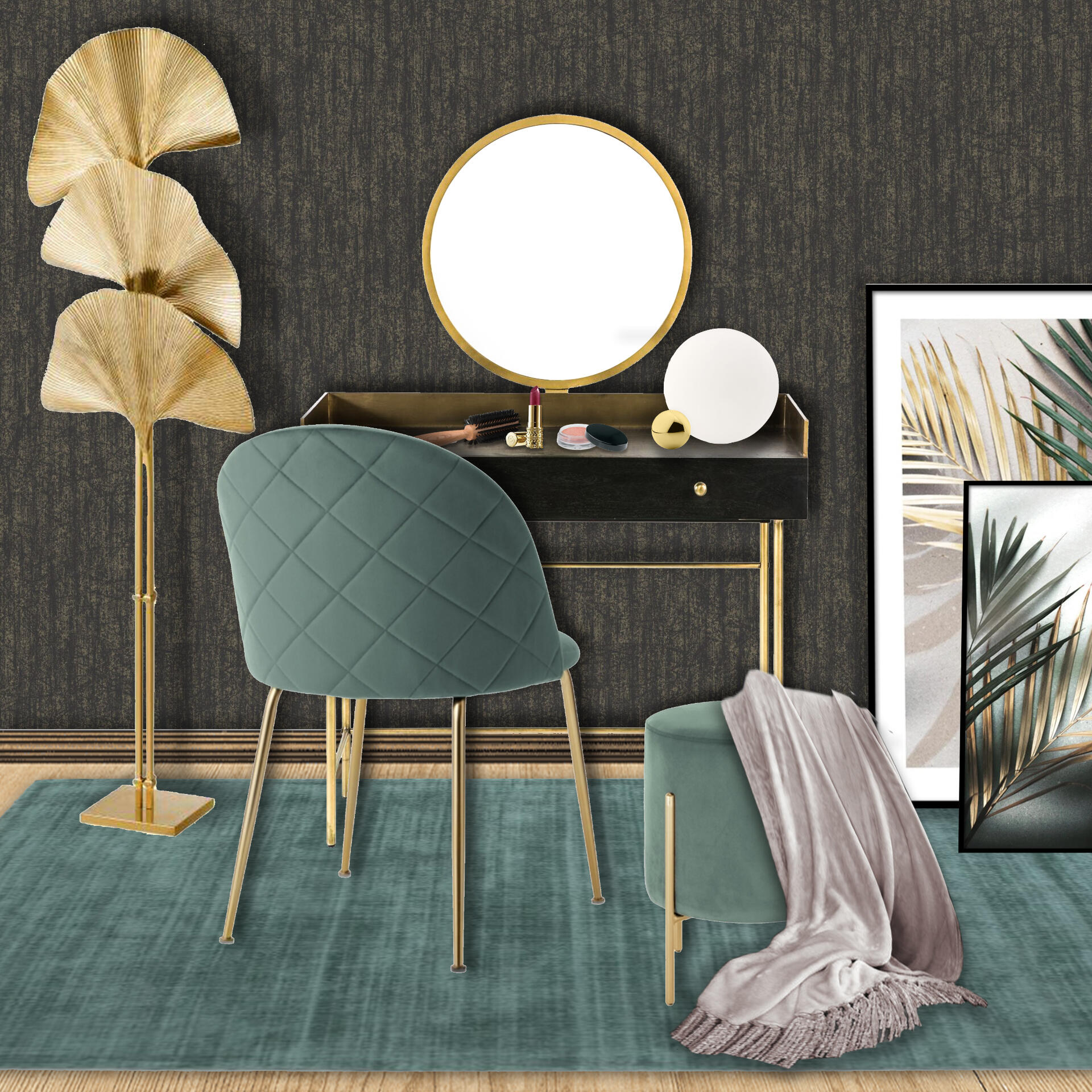 collage of an interior design